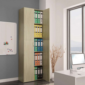 Office Cabinet Sonoma oak Engineered wood 74.8 in heigh...