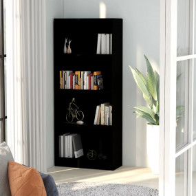 Book Cabinet Black Engineered Wood Medium Book Cabinet