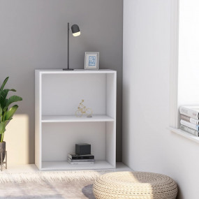 Book Cabinet White Engineered Wood Medium Book Cabinet