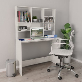 Desk High gloss white Engineered wood Compact Desk Rect...