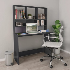 Desk High gloss grey Engineered wood 30.5 in tall Corne...