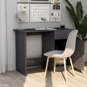 Desk High gloss grey Engineered wood Desk Rectangular M...