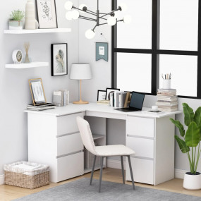 Corner Desk White Engineered Wood Large Corner Desk Oth...