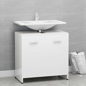 Bathroom Cabinet High gloss white Engineered wood Small