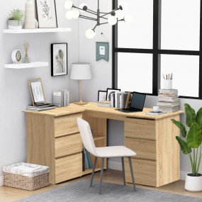 Corner Desk Sonoma Oak Engineered Wood Large Corner Des...