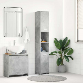 Bathroom Cabinet Concrete Gray Engineered Wood Tall