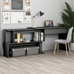 Desk Grey Engineered wood Medium Rotatable Desk Rectang...