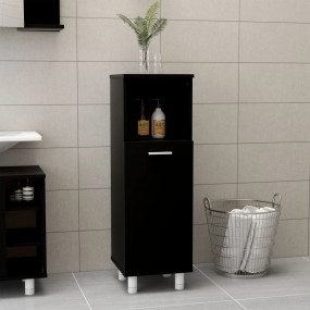 Bathroom Cabinet Black Engineered Wood Medium Bathroom ...