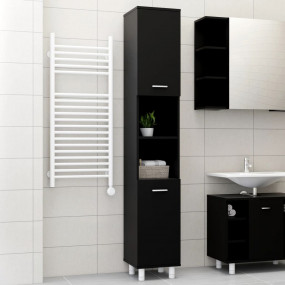 Bathroom Cabinet Black Engineered wood 11.8 x 11.8 x 70...