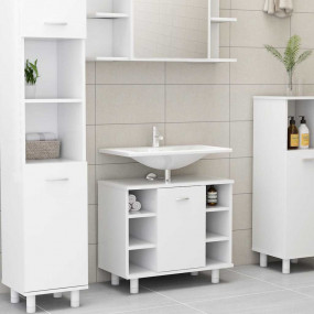 Bathroom Cabinet White Engineered wood 23.6 x 12.6 x 21...