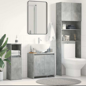 Bathroom Cabinet Concrete Gray Engineered Wood 23.6x13....