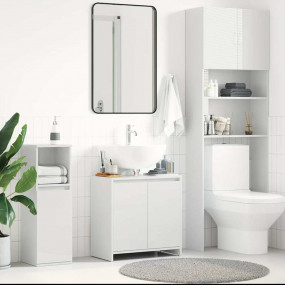 Bathroom Cabinet High gloss white Engineered wood