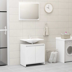 Bathroom Furniture Set High gloss white Engineered Wood...