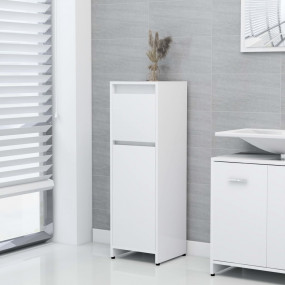 Bathroom Cabinet White Engineered Wood Small Bathroom C...