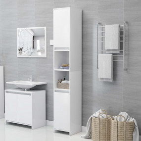 Bathroom Cabinet White Engineered Wood Medium Bathroom ...