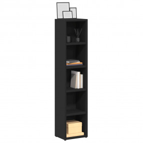 CD Cabinet Set of 2 Black Engineered wood 36.8 in CD Ca...