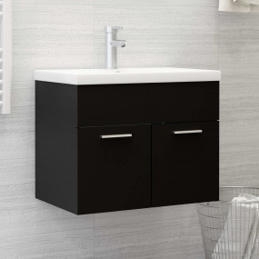Sink Cabinet Black Engineered Wood Medium Sink Cabinet