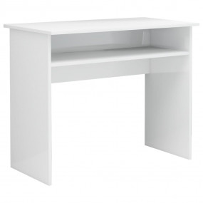 Desk High gloss white Engineered wood Compact Desk Rect...
