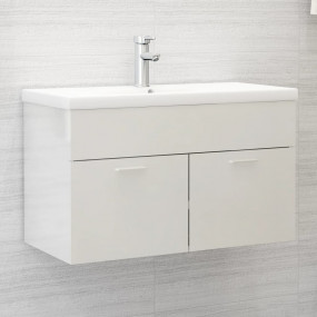 Sink Cabinet High gloss white Engineered wood 31.5x15.2...