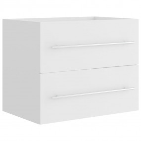 Sink Cabinet White Engineered wood Small Bathroom Cabin...