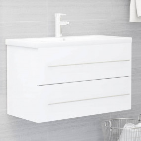Sink Cabinet White Engineered wood 31.5 x 15.2 x 18.9 i...