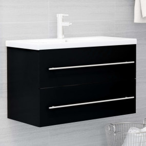 Sink Cabinet Black Engineered Wood Medium Sink Cabinet