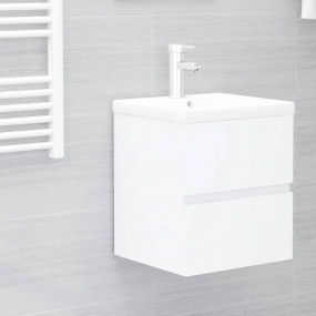 Sink Cabinet White Engineered wood Sink Cabinet Rectang...