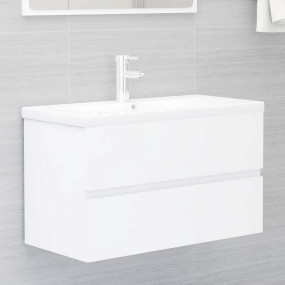 Sink Cabinet White Engineered wood 31.5 x 15.2 x 17.7 i...