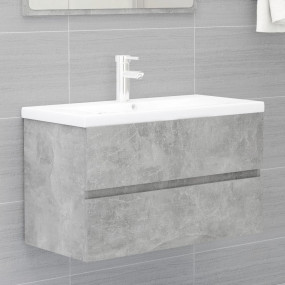 Sink Cabinet Concrete Grey Engineered Wood Sink Cabinet
