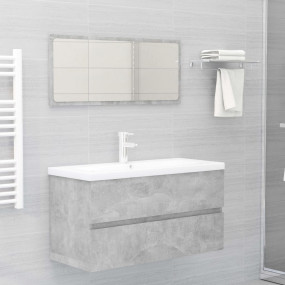 Sink Cabinet Concrete grey Engineered wood 35.4 x 15.2 ...