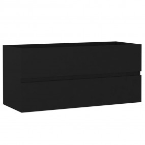 Sink Cabinet Black Engineered Wood Medium Rectangular