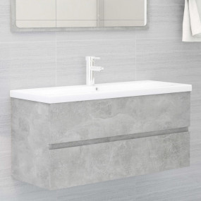 Sink Cabinet Concrete Grey Engineered Wood 39.4 x 15.2 ...
