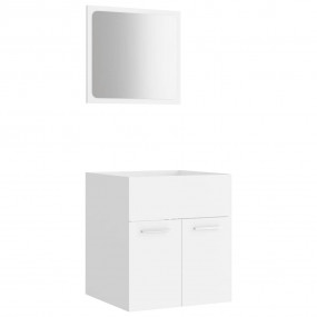 Bathroom Furniture Set White Engineered wood Compact