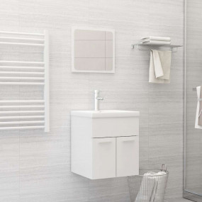 Bathroom Furniture Set High gloss white Engineered wood...
