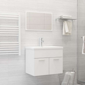 Bathroom Furniture Set White Engineered wood 23.6 in