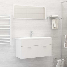 Bathroom Furniture Set White Engineered wood Standard s...