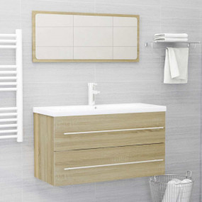Bathroom Furniture Set Sonoma oak Engineered wood Large