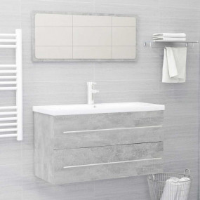 Bathroom Furniture Set Concrete grey Engineered wood Me...