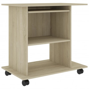 Computer Desk Sonoma Oak Engineered Wood Compact Pull-O...