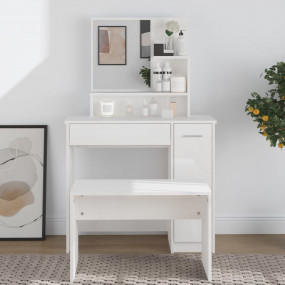 Dressing Table High gloss white Engineered wood Medium