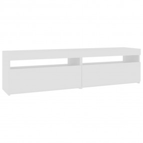 TV Cabinet Set of 2 High gloss white Engineered wood TV...