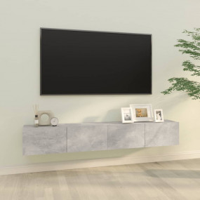 Wall TV Cabinet Set of 2 Concrete grey Engineered wood