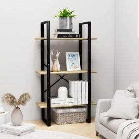 Storage Shelf Sonoma Oak Engineered Wood and Metal Medi...