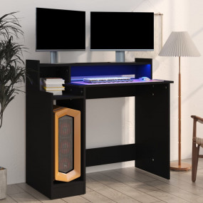 Desk Black Engineered wood 38.2 x 17.7 x 35.4 in Comput...