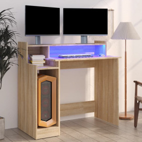 Desk Sonoma oak Engineered wood 38.2 in wide Desk Recta...