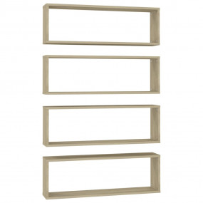 Wall Shelf Set of 4 Sonoma Oak Engineered Wood 31.5x5.9...
