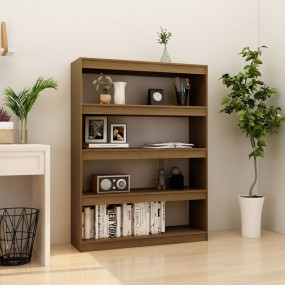 Book Cabinet Honey Brown Solid Pinewood 39.4x11.8x53.3 ...