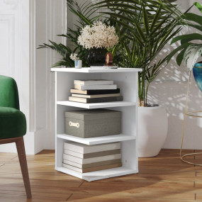 Side Cabinet White Engineered wood 13.8 x 13.8 x 21.7 i...