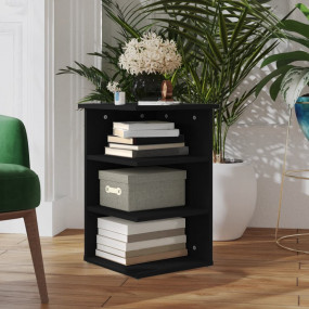 Side Cabinet Black Engineered wood 13.8 x 13.8 x 21.7 i...