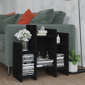 Side Cabinet Black Engineered Wood Medium Side Cabinet
